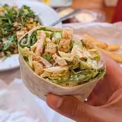 Calabrian Chicken Caeser Wrap - delicious and filling! IG - @bilalandjesseatfood