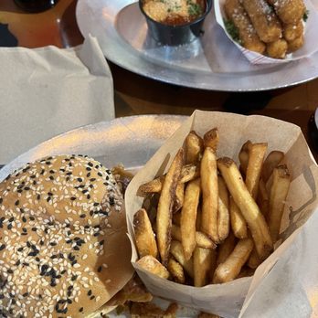 Hop + Grind - Belly burger & fries and mozzarella sticks - Burgers Near Me - Durham, New Hampshire