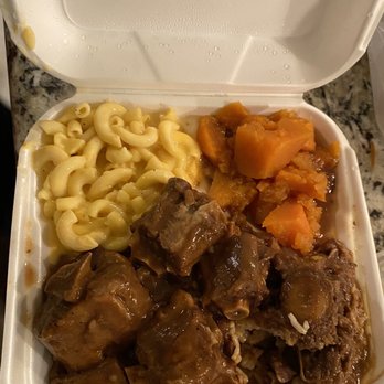 The Greasy Spoon - Oxtails with The Ultimate Mac and Cheese, & Candied Yams - Soul Food Near Me - Houston, Texas The Greasy Spoon - Oxtails with The Ultimate Mac and Cheese, & Candied Yams - Soul Food Near Me - Houston, Texas