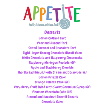 Appetite Catering Dublin - Dessert Menu - Caterers Near Me - Ranelagh, D