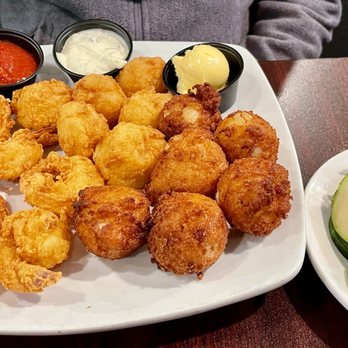 Catch 22 - Shrimp and Scallops with Hush Puppies - Seafood Near Me - Chapin, South Carolina Catch 22 - Shrimp and Scallops with Hush Puppies - Seafood Near Me - Chapin, South Carolina