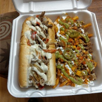 Fatima's Grill - TKO Platter. Philly Cheese Steak and Carne Asada Fries. - Mediterranean Near Me - Downey, California