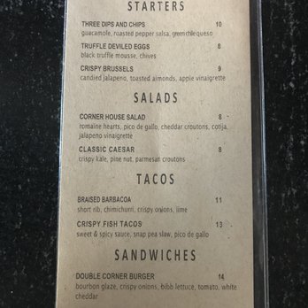 Corner - Limited Food Menu for Event Nights - Salad Near Me - Louisville, Kentucky