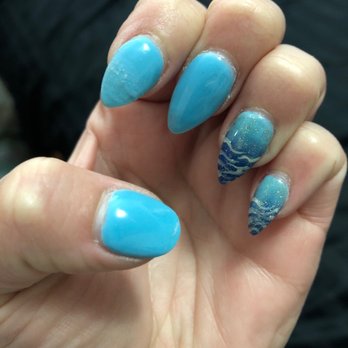 FNF Nail Spa - Broken thumb, pointer and pinky. The ones with the designs have a brownish tint because they used gel glitter top coat on dip nails. - Nail Salons Near Me - Plantation, Florida FNF Nail Spa - Broken thumb, pointer and pinky. The ones with the designs have a brownish tint because they used gel glitter top coat on dip nails. - Nail Salons Near Me - Plantation, Florida