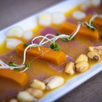 Huacas Peru - Tuna in passion fruit sauce - Peruvian Near Me - Wiesbaden, HE Huacas Peru - Tuna in passion fruit sauce - Peruvian Near Me - Wiesbaden, HE