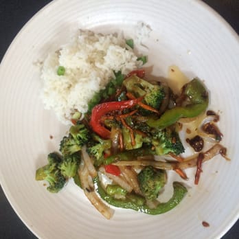 HuHot Mongolian Grill - Veggies and rice! - Mongolian Near Me - Logan, Utah