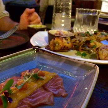 Boleo - Salmon tiradito and chicken anticuchos - Cocktail Bars Near Me - Chicago, Illinois Boleo - Salmon tiradito and chicken anticuchos - Cocktail Bars Near Me - Chicago, Illinois