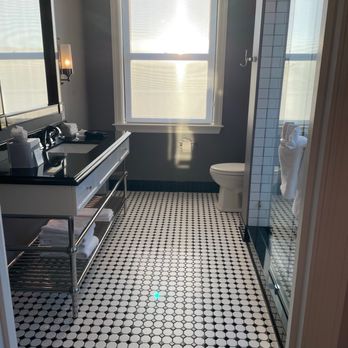 The Read House - Bathroom in king suite.  Historic tower. - Hotels Near Me - Chattanooga, Tennessee