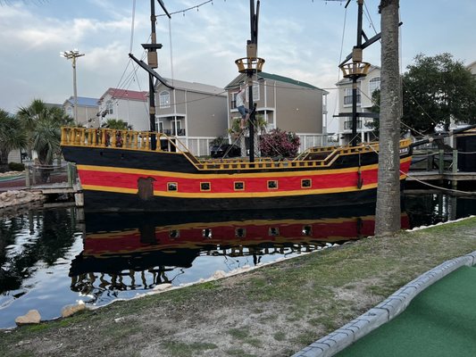 Photo of Black Pearl Mini Golf - Little River, SC, US. Pirate ship