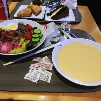 Café Zupas - Cobb salad, Wisconsin cheddar soup, Italian panini sandwich and chocolate mousse cake - Soup Near Me - Phoenix, Arizona Café Zupas - Cobb salad, Wisconsin cheddar soup, Italian panini sandwich and chocolate mousse cake - Soup Near Me - Phoenix, Arizona