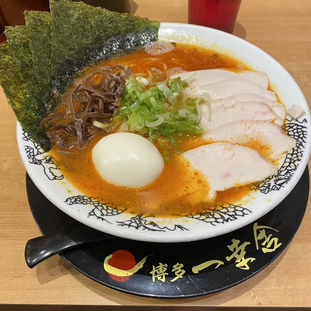 Ikkousha - Toronto - God fire spice level 1 with extra premium topping (egg, cha-su and nori) - Ramen Near Me - Toronto, Ontario Ikkousha - Toronto - God fire spice level 1 with extra premium topping (egg, cha-su and nori) - Ramen Near Me - Toronto, Ontario