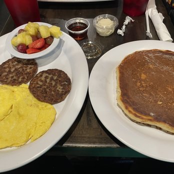 Baja Cafe on Campbell - Eggs and pancake (buttermilk) combo. - Breakfast & Brunch Near Me - Tucson, Arizona Baja Cafe on Campbell - Eggs and pancake (buttermilk) combo. - Breakfast & Brunch Near Me - Tucson, Arizona