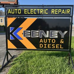 Keeney Auto & Diesel - Street-side sign for Keeney Auto & Diesel in Soddy-Daisy, specializing in advanced auto electric repair and diagnostics.