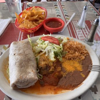Jose's Mexican Cafe - Chile Relleno with a Chile Verde burrito. I didn't care for the beans inside of it though. - Mexican Near Me - Seaside, California Jose's Mexican Cafe - Chile Relleno with a Chile Verde burrito. I didn't care for the beans inside of it though. - Mexican Near Me - Seaside, California