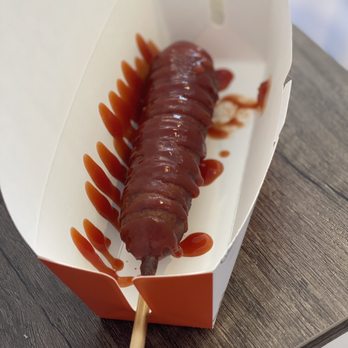 Two Hands Corn Dog - American with sausage - Korean Near Me - San Marcos, California
