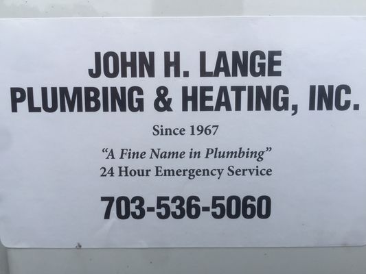 John H Lange Plumbing and Heating Logo