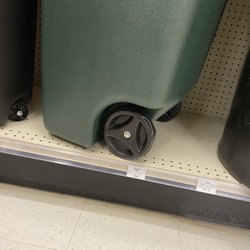 South Pasadena Ace Hardware - Trash can shelf marked $18.99.