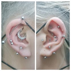 Silver Image - 9 Needle Piercings in one sitting. Store record.