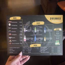 Alcohol menu Alcohol menu