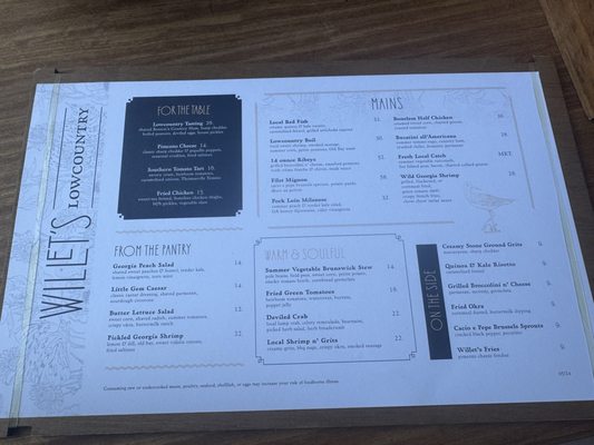 Menu photo 4 Willet's Lowcountry Island, GA Menu photo 4 Willet's Lowcountry Island, GA