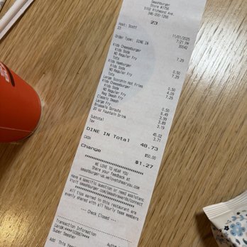Smashburger - Our bill - Burgers Near Me - Houston, Texas