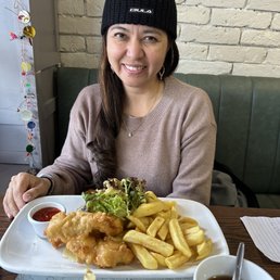 The chicken strips with nice chips and fresh salad was amazing! The chicken strips with nice chips and fresh salad was amazing!