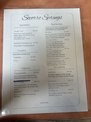 Menu photo 2 Socorro Springs Restaurant Socorro, NM Menu photo 2 Socorro Springs Restaurant Socorro, NM