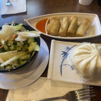 Thai 202 - Cuke salad, spring rolls, pork bun - Thai Near Me - Saint Louis, Missouri