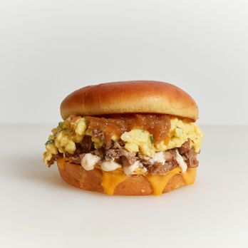 Eggs With Benefits - a hamburger on a bun - Breakfast & Brunch Near Me - Chicago, Illinois Eggs With Benefits - a hamburger on a bun - Breakfast & Brunch Near Me - Chicago, Illinois
