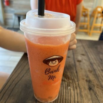 Banh Mi Ong Beo - Mango Smoothie with Boba - Vietnamese Near Me - Chantilly, Virginia Banh Mi Ong Beo - Mango Smoothie with Boba - Vietnamese Near Me - Chantilly, Virginia