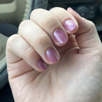Modern Nails - See the big bump on my ring finger and there is polish on my skin under the middle finger - Nail Salons Near Me - Corvallis, Oregon