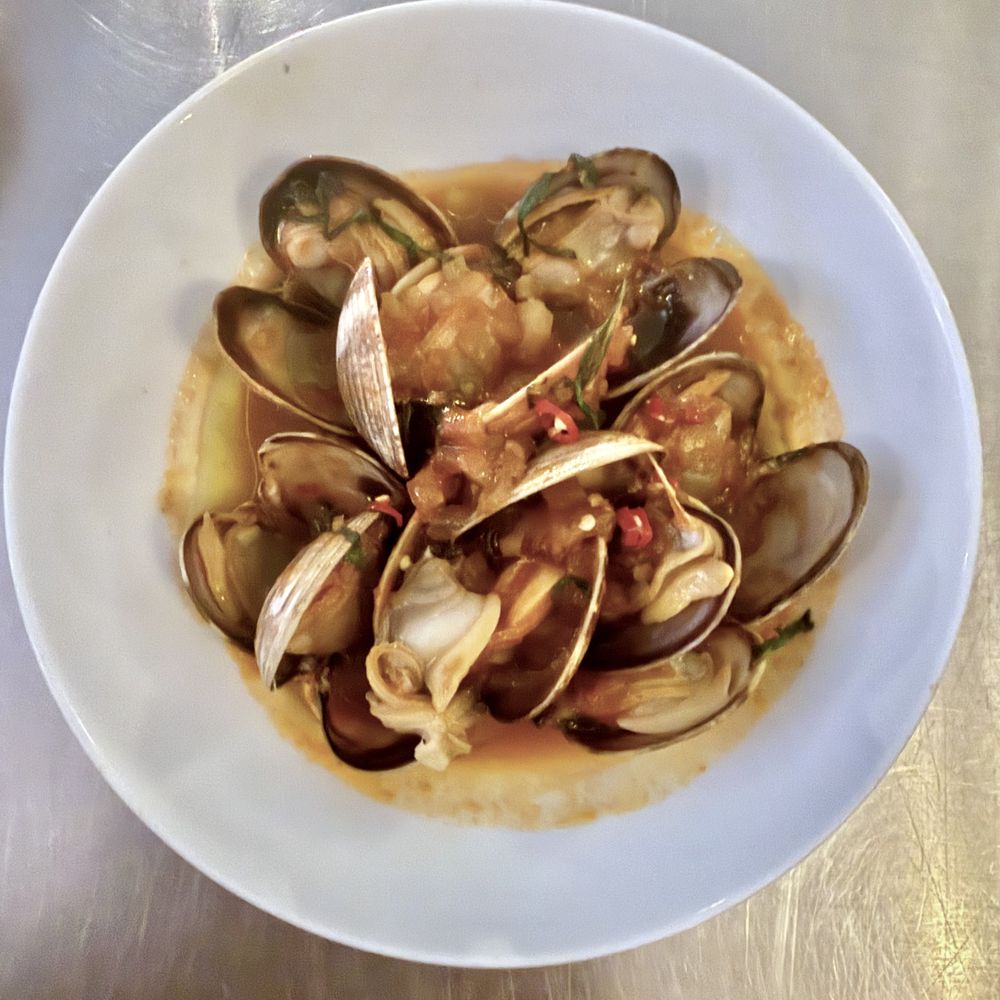 Ha's Snack Bar - Clams with Lemongrass and Chinese Bacon - French Near Me - New York, New York Ha's Snack Bar - Clams with Lemongrass and Chinese Bacon - French Near Me - New York, New York