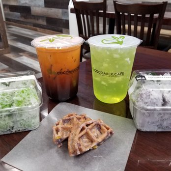 Cocomilk Cafe - Coco pandan balls, thai tea, coco pandan drink, coco ube balls, and mochi waffle - Laotian Near Me - Sacramento, California Cocomilk Cafe - Coco pandan balls, thai tea, coco pandan drink, coco ube balls, and mochi waffle - Laotian Near Me - Sacramento, California