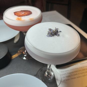 Speak easy Tapas Bar - Lavender Reign and Strawberry Symphony cocktails - Cocktail Bars Near Me - East Rockaway, New York