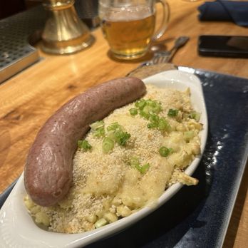 Waldmann Brewery - Spätzle Tartiflette with a sausage- excellent! Definitely a comfort food! - Breweries Near Me - Saint Paul, Minnesota Waldmann Brewery - Spätzle Tartiflette with a sausage- excellent! Definitely a comfort food! - Breweries Near Me - Saint Paul, Minnesota