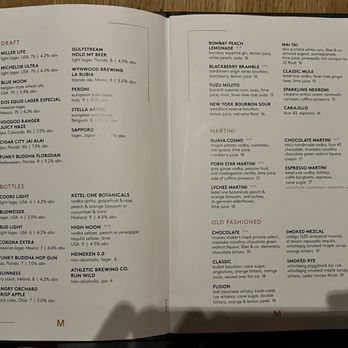 Moxies - Drinks Menu - Lounges Near Me - Miami, Florida