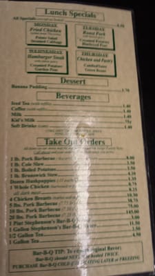 Menu photo 6 Stephenson's Bar-B-Q Willow Spring, NC Menu photo 6 Stephenson's Bar-B-Q Willow Spring, NC