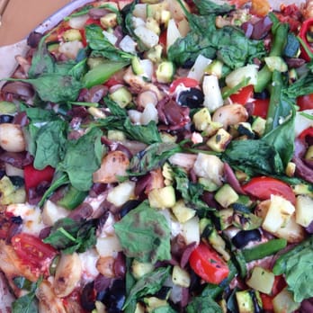 Blaze Pizza - I put 12 toppings on this one, along with goat cheese and Gorgonzola cheese.  They even put double toppings on when asked. - Salad Near Me - Williamsburg, Virginia