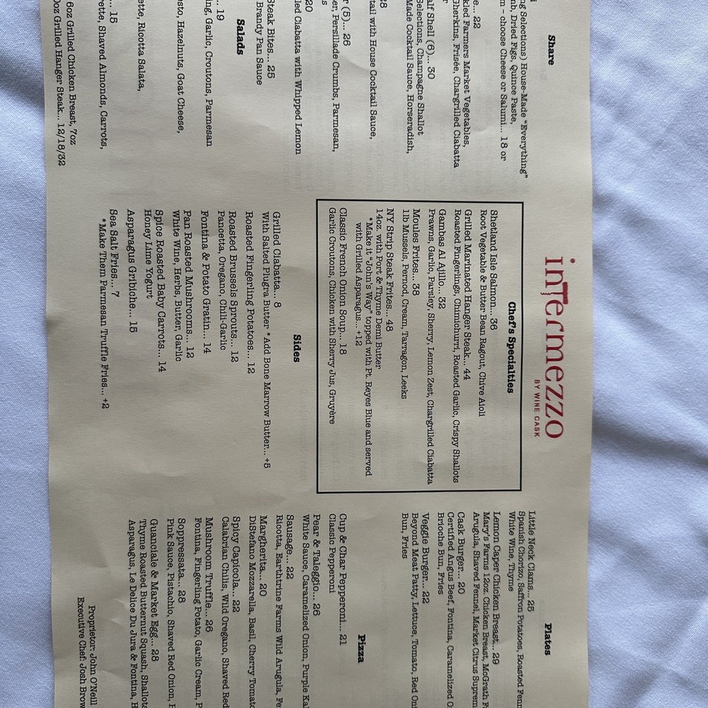 Intermezzo By Wine Cask - Menu - New American Near Me - Santa Barbara, California Intermezzo By Wine Cask - Menu - New American Near Me - Santa Barbara, California