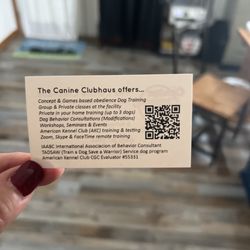 The Canine Clubhaus - Back of business card