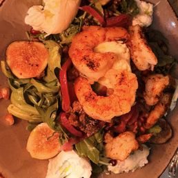 Fig and Arugula salad with added protein (shrimp)-seasonal item Fig and Arugula salad with added protein (shrimp)-seasonal item