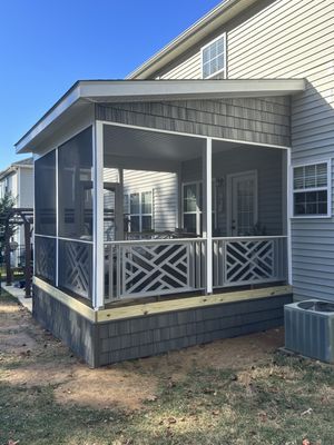 Screened-In Porch Construction - At DK Merritt Construction, we specialize in designing and building beautiful screened-in porches that allow you to enjoy the outdoors without the hassle of pests or exposure to the elements. With over 25 years of experience, we create custom porches tailored to your home and lifestyle, blending functionality with timeless style. Whether you're seeking a tranquil retreat for relaxing evenings or a versatile space for entertaining, our team ensures every detail is thoughtfully executed, from sturdy framing and high-quality screens to weather-resistant finishes. A screened-in porch not only enhances your outdoor living experience but also adds value and charm to your property. Trust DK Merritt Construction to deliver a space that combines comfort, durability, and seamless integration with your home, making it the perfect place to enjoy fresh air year-round.
