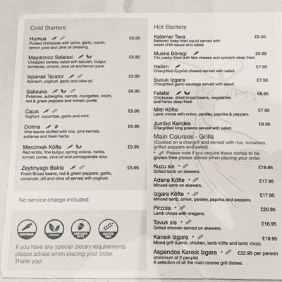 Menu photo 2 Aspendos Inverness, HLD Menu photo 2 Aspendos Inverness, HLD