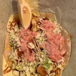 Mike's Fish & Chips - Fried shrimp tacos