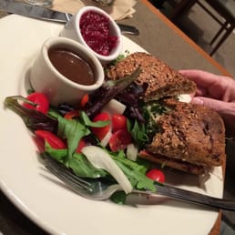 Turkey sandwich, and a salad with one of the tastiest dressings. Turkey sandwich, and a salad with one of the tastiest dressings.