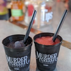 Murder Creek Distillery at OWA - Today's "Murder Mystery" frozen on the left. Watermelon Crawl frozen on the right.