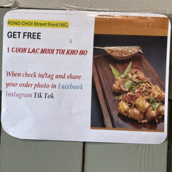 Rong Choi - Free with check in and social media post - Vietnamese Near Me - Garden Grove, California