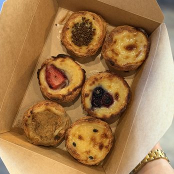 Pastelaria Adega - Box of 6 Pasteis de Nata (~$21): traditional, hazelnut, blueberry, strawberry, passionfruit, and cinnamon apple - Bakeries Near Me - San Jose, California Pastelaria Adega - Box of 6 Pasteis de Nata (~$21): traditional, hazelnut, blueberry, strawberry, passionfruit, and cinnamon apple - Bakeries Near Me - San Jose, California