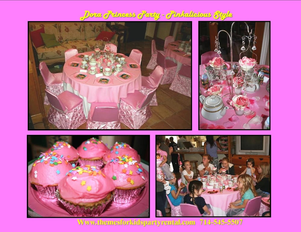 Princess Theme Birthday Party Table Set Up Decoration Ideas