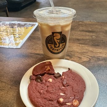 Footnote - Iced coffee and red velvet cookie. - Coffee & Tea Near Me - Winston-Salem, North Carolina
